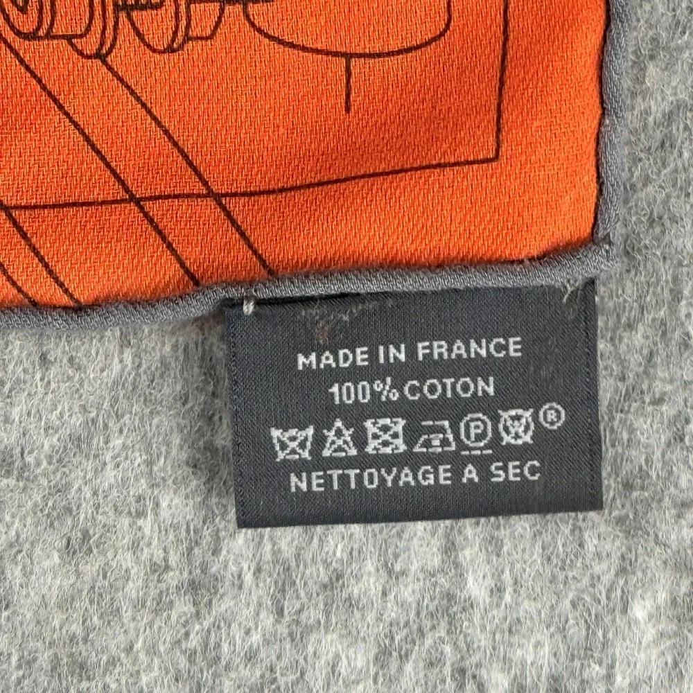 Hermes Carre H 65 Reve de Mecanique Elementaire Orange Cotton Scarf 2019 Box